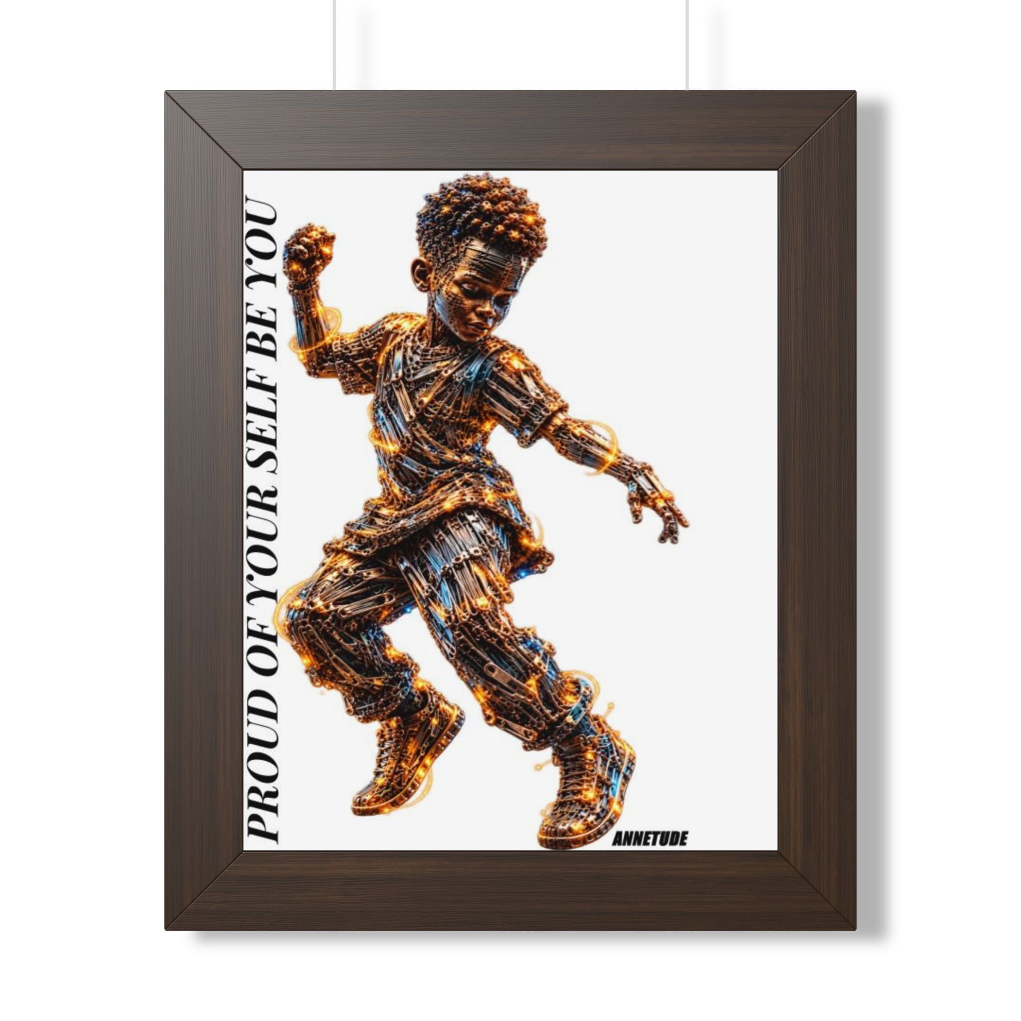 Proud of Your Self Be You Framed Poster — Inspirational Black Boy Art Print