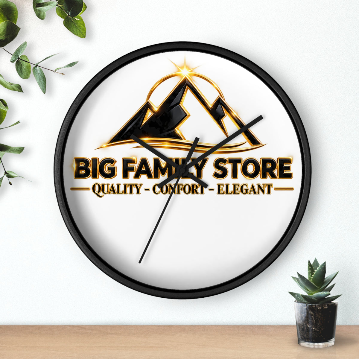 Big Family Store Logo Wall Clock — Elegant Branded Home Clock