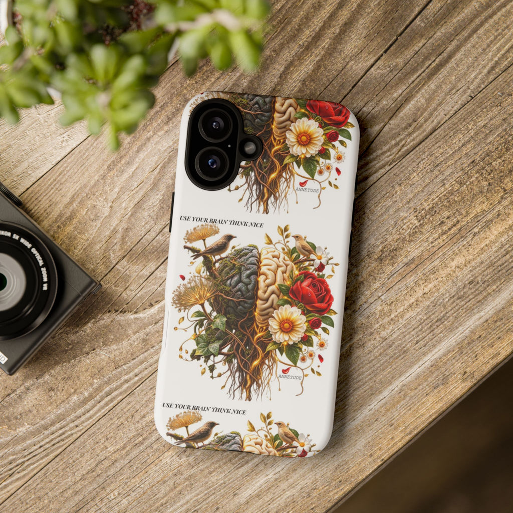 Phone Case — Floral Brain Illustration Protective Cover