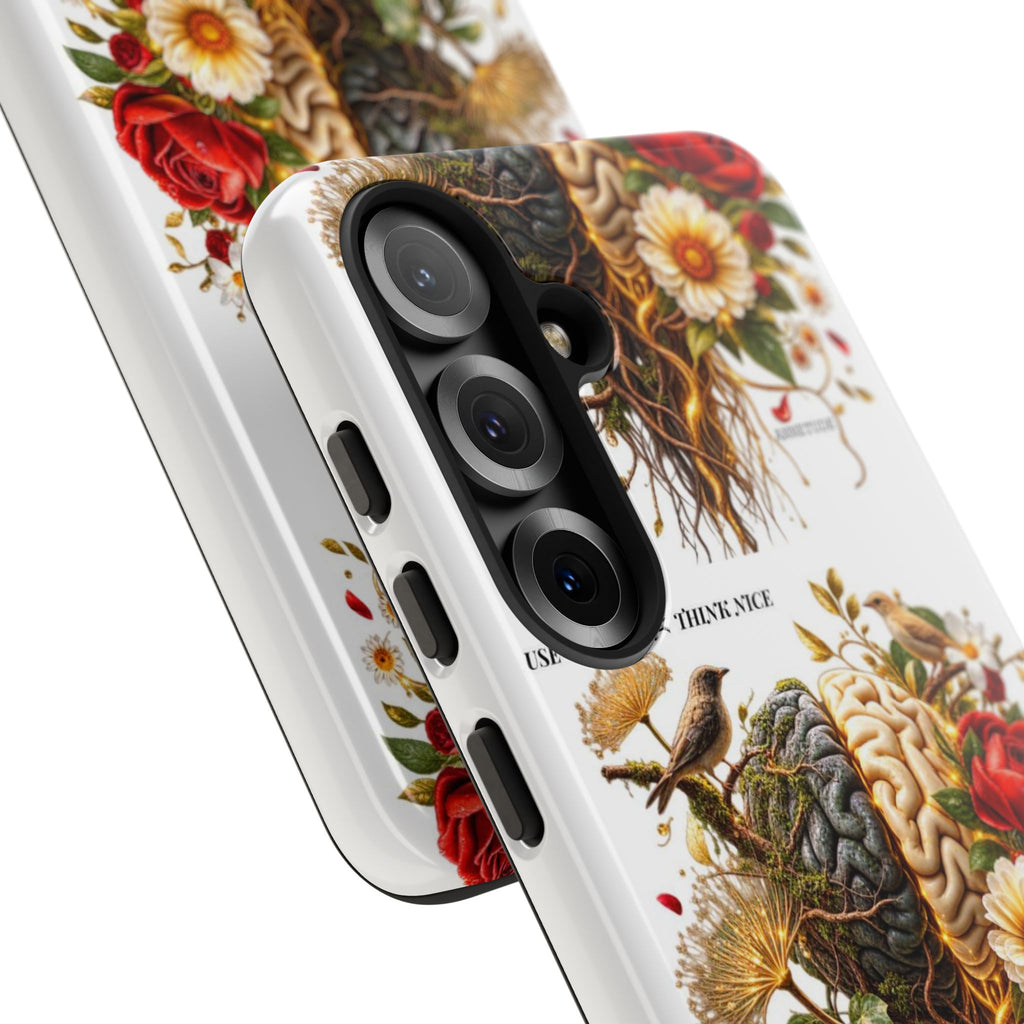 Phone Case — Floral Brain Illustration Protective Cover