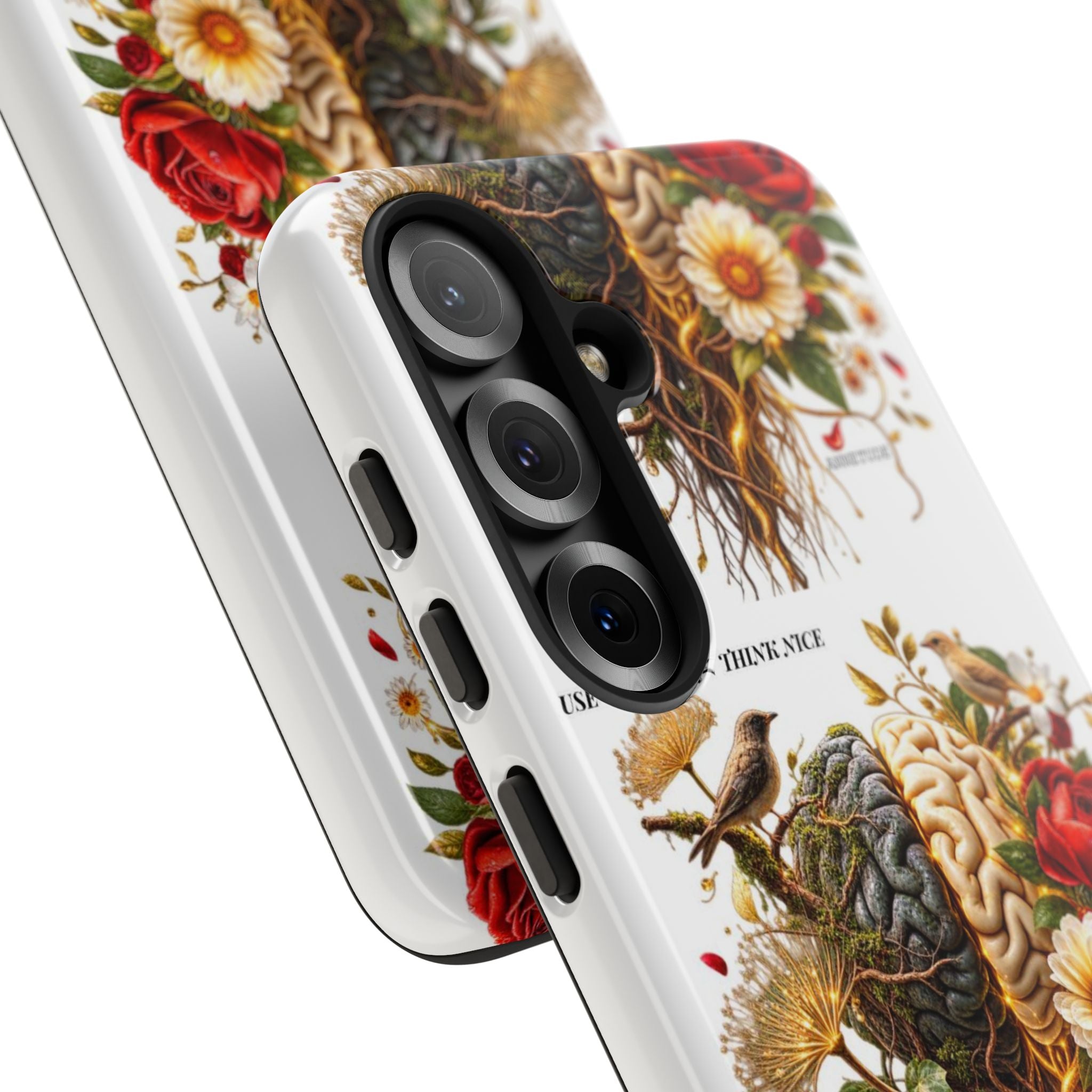 Phone Case — Floral Brain Illustration Protective Cover
