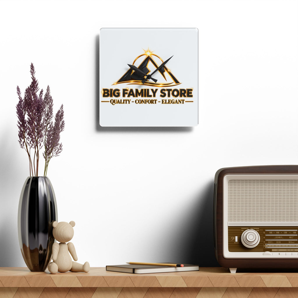 Acrylic Wall Clock — Branded 'Big Family Store' Logo Decorative Clock