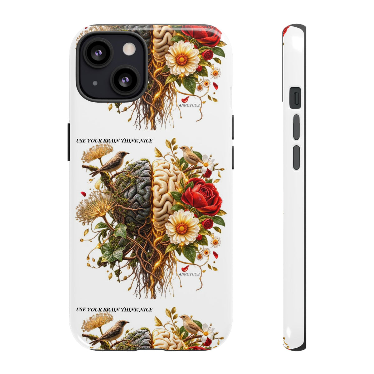 Phone Case — Floral Brain Illustration Protective Cover