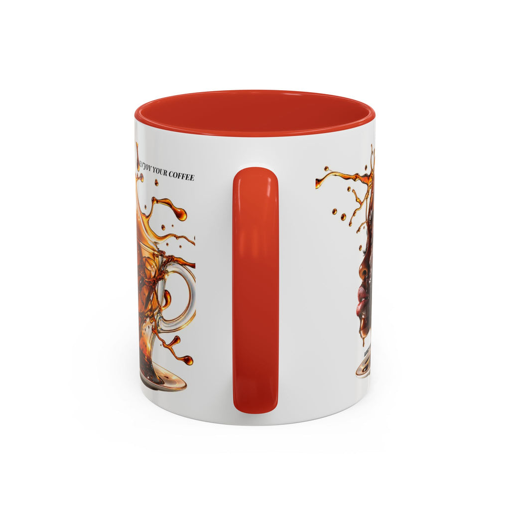 Coffee Splash Accent Mug — "Savor the Coffee" Artistic Drip Design (11/15oz)