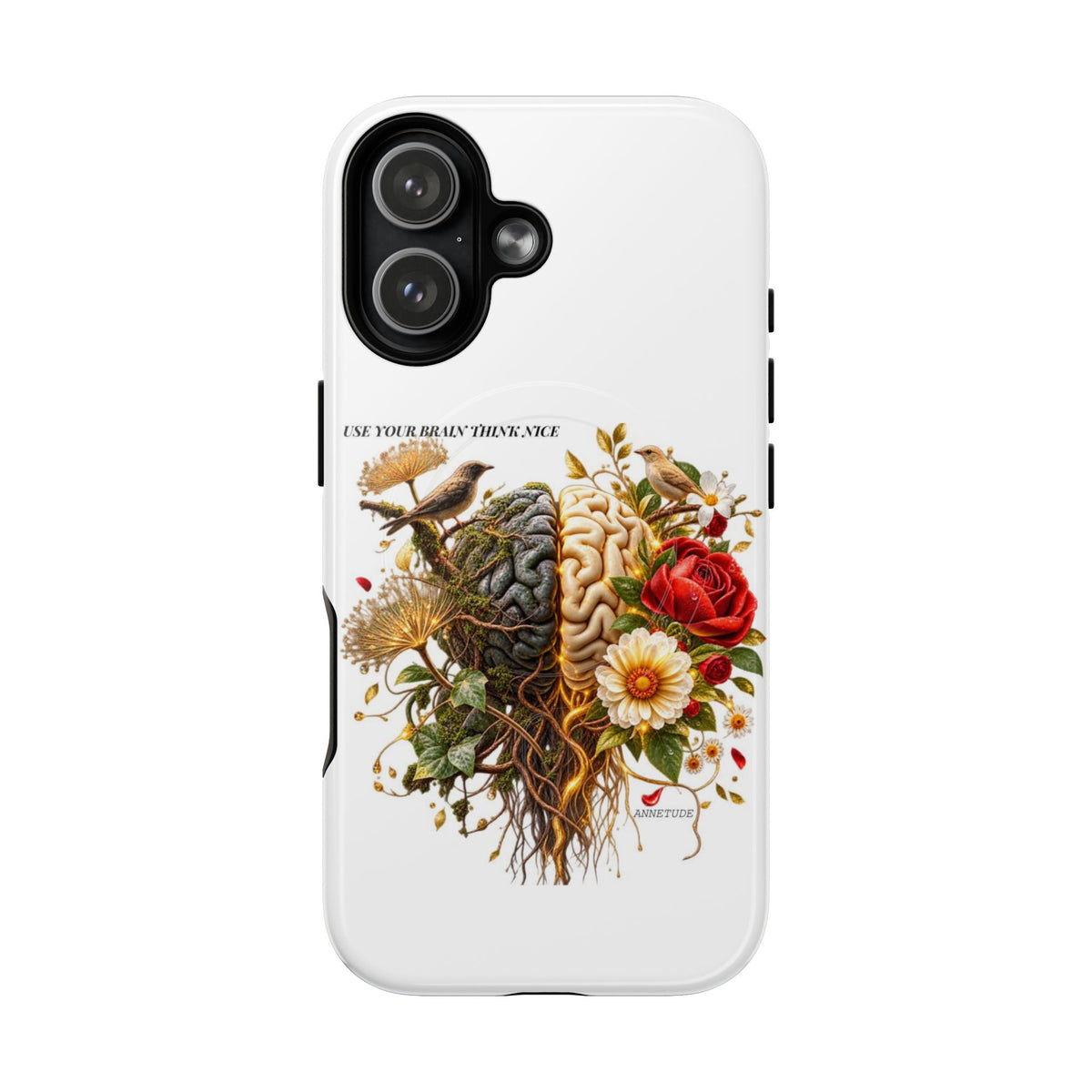 Phone Case — 'Use Your Brainy Think, Son' Floral Brain Magnetic Case