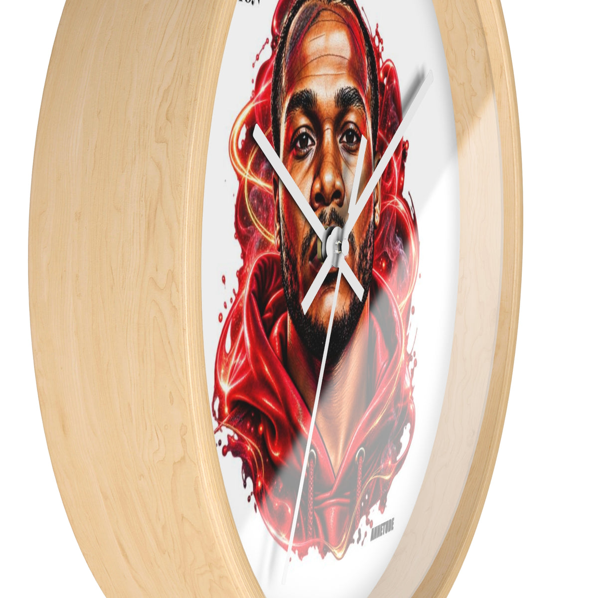 Wall Clock — 'Be Your Own Passion' Red Hoodie Portrait Decorative Clock