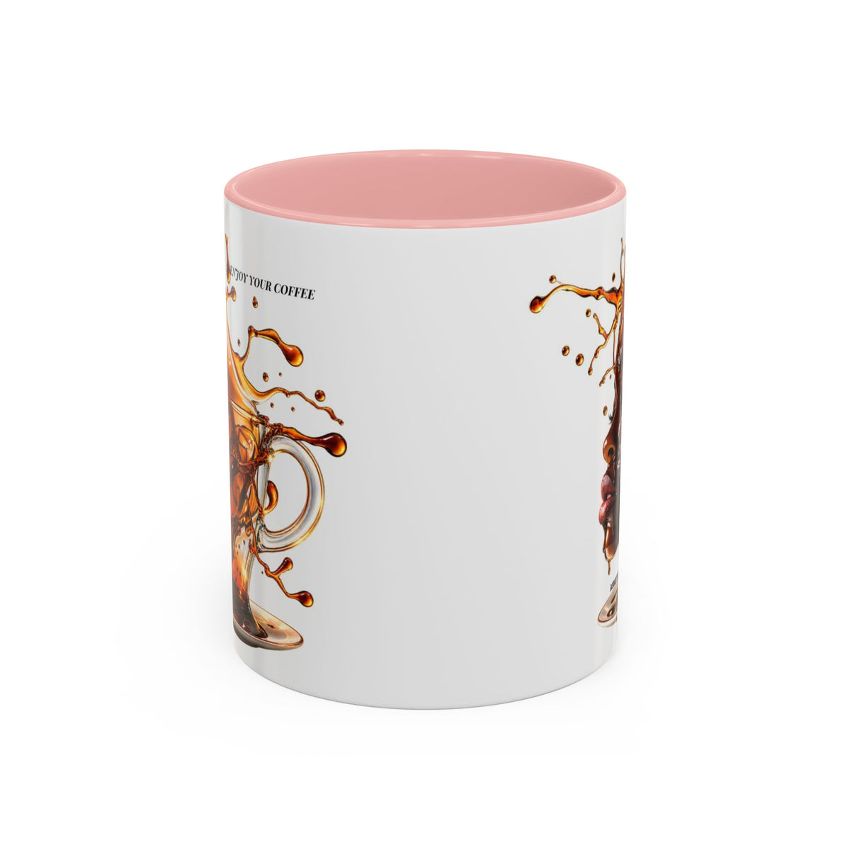 Coffee Splash Accent Mug — "Savor the Coffee" Artistic Drip Design (11/15oz)