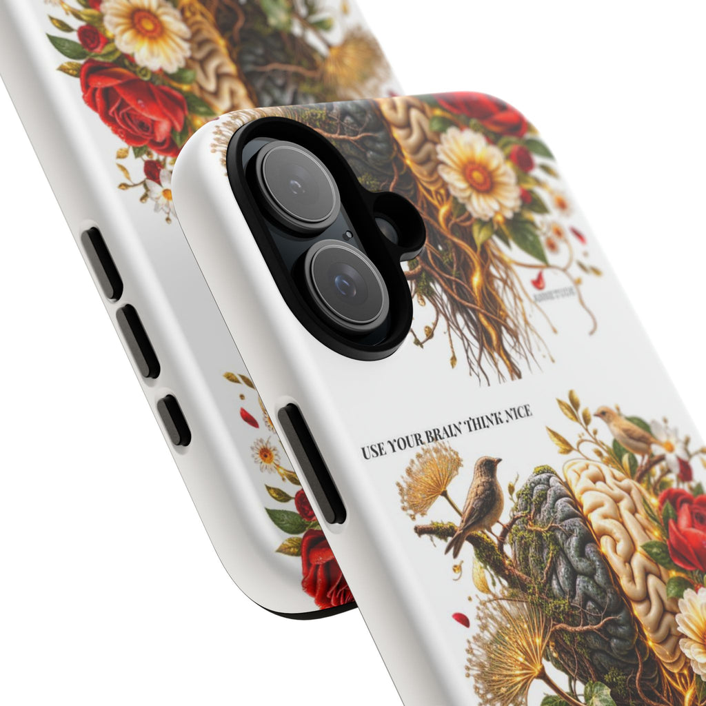 Phone Case — Floral Brain Illustration Protective Cover