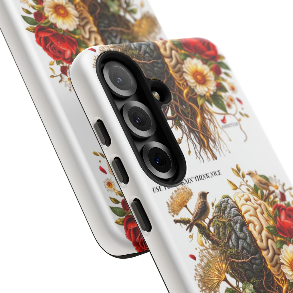 Phone Case — Floral Brain Illustration Protective Cover