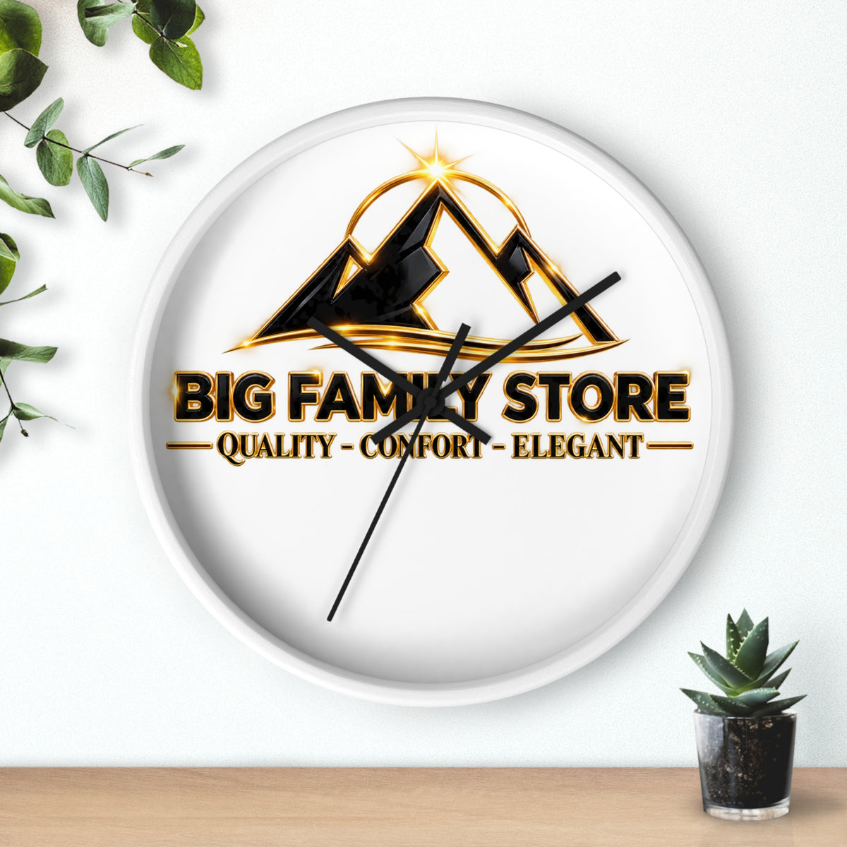 Big Family Store Logo Wall Clock — Elegant Branded Home Clock