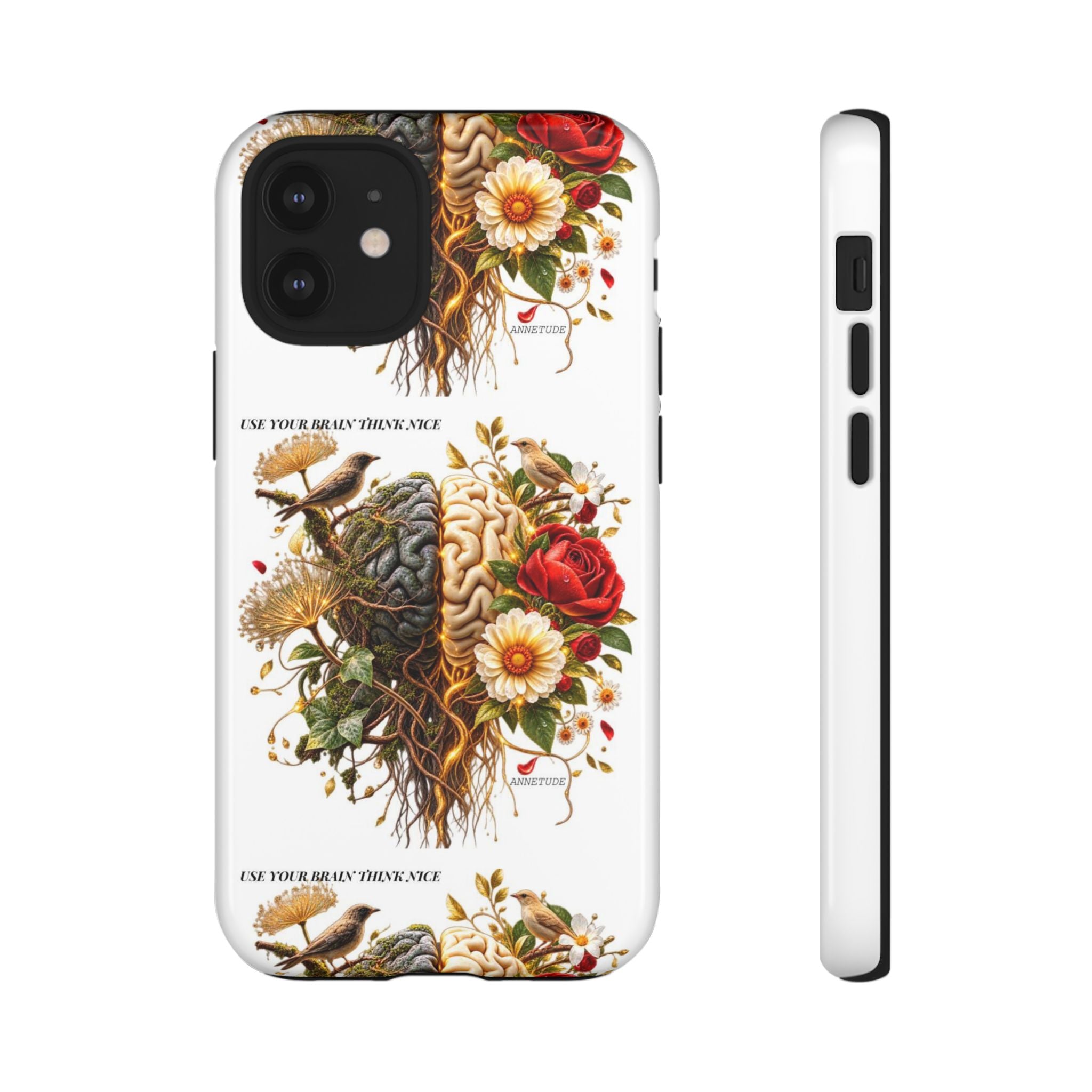Phone Case — Floral Brain Illustration Protective Cover