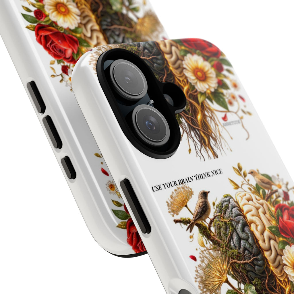 Phone Case — Floral Brain Illustration Protective Cover