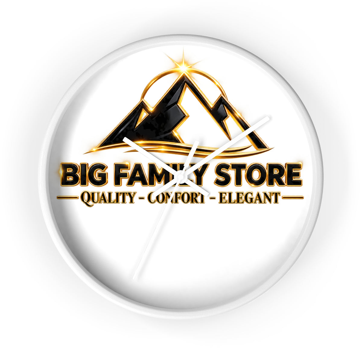 Big Family Store Logo Wall Clock — Elegant Branded Home Clock