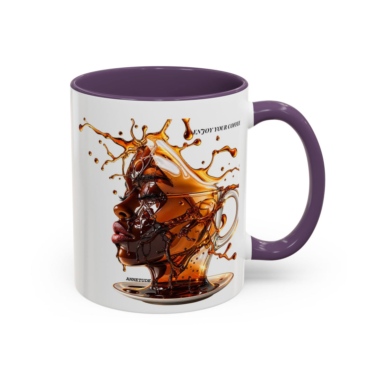 Coffee Splash Accent Mug — "Savor the Coffee" Artistic Drip Design (11/15oz)