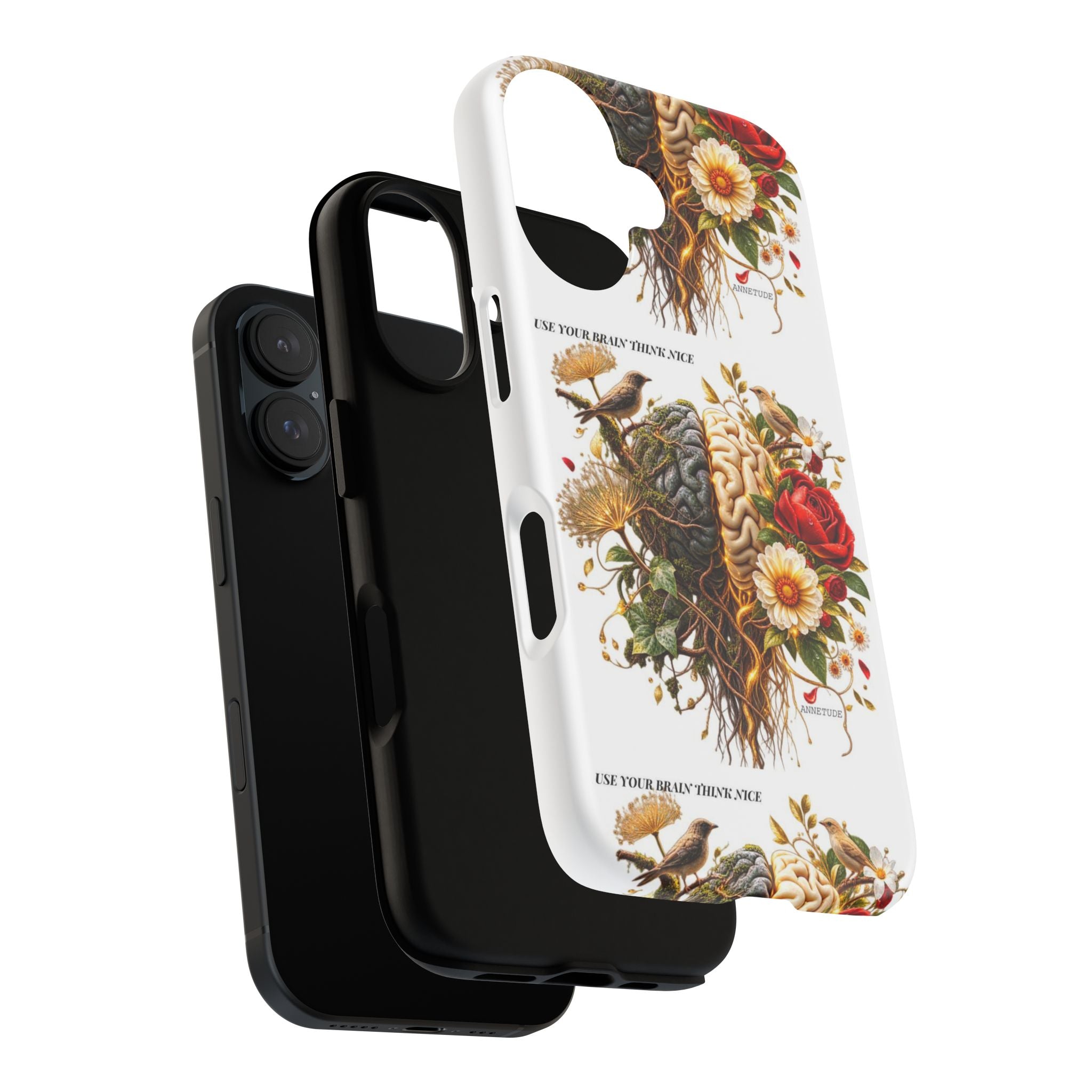 Phone Case — Floral Brain Illustration Protective Cover
