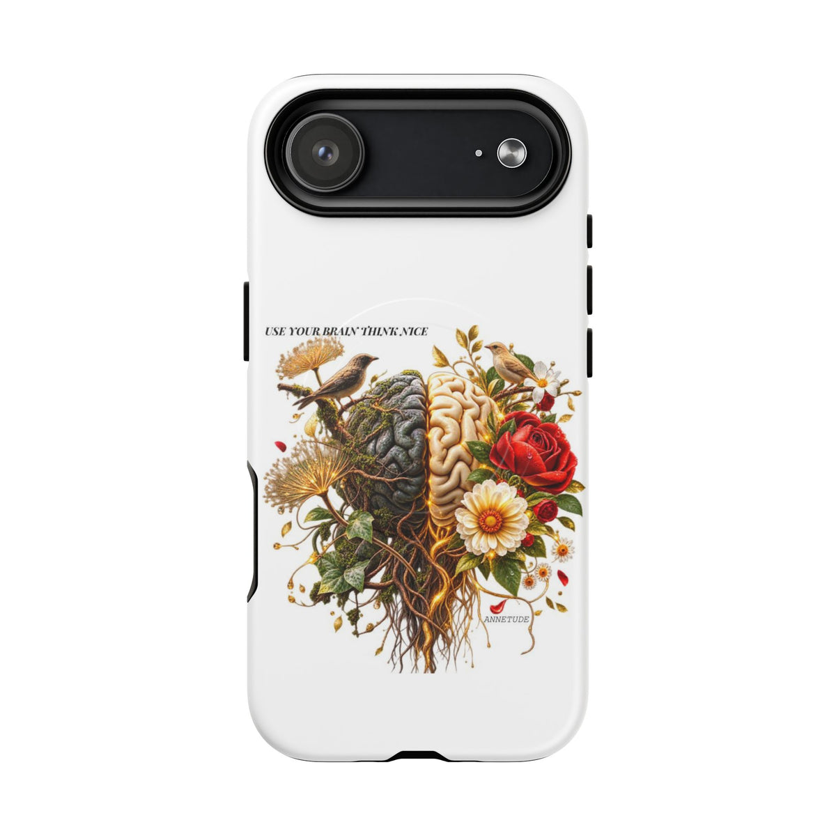 Phone Case — 'Use Your Brainy Think, Son' Floral Brain Magnetic Case