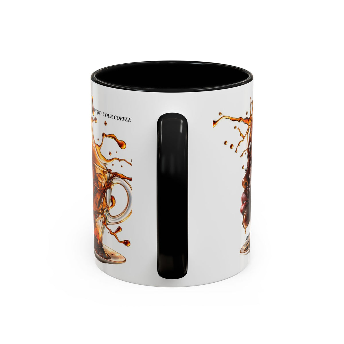 Coffee Splash Accent Mug — "Savor the Coffee" Artistic Drip Design (11/15oz)