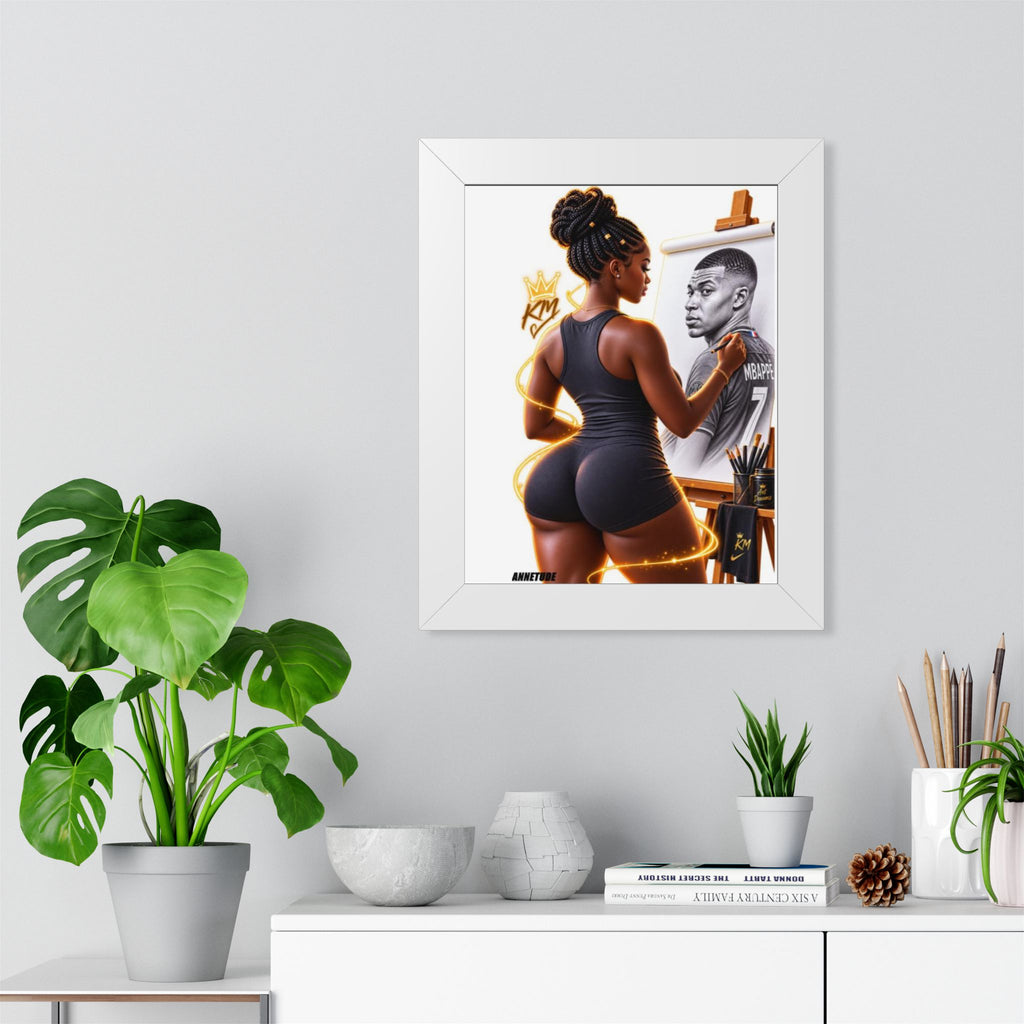Framed Poster — 'Queen of Art' Black Woman Artist Painting Portrait