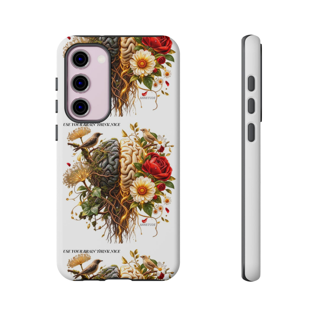 Phone Case — Floral Brain Illustration Protective Cover