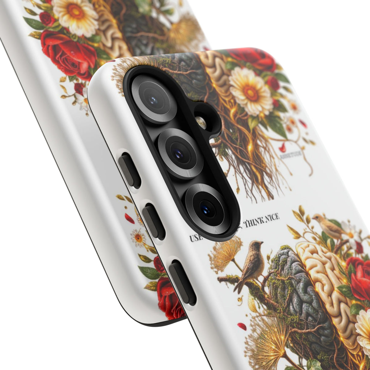 Phone Case — Floral Brain Illustration Protective Cover