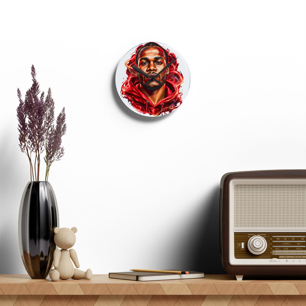 Basketball Star Portrait Acrylic Wall Clock