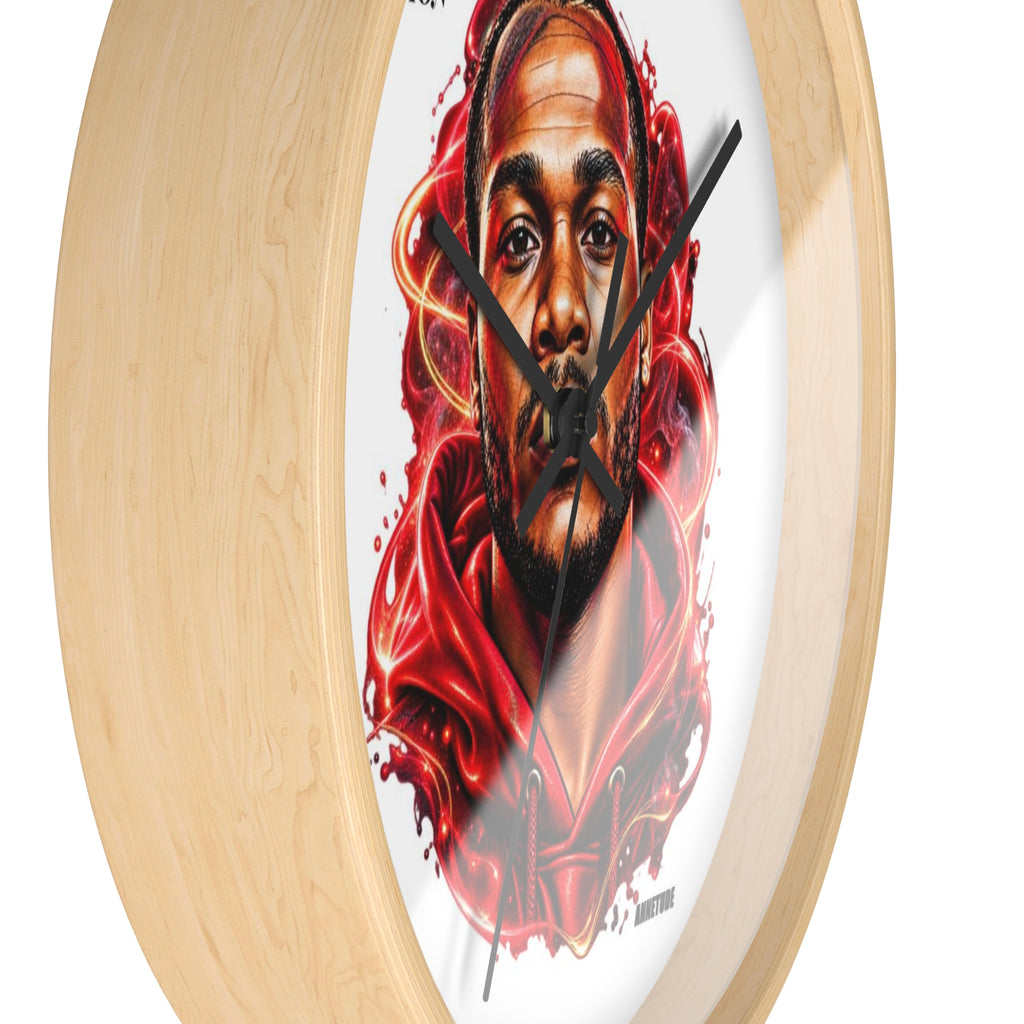 Wall Clock — 'Be Your Own Passion' Red Hoodie Portrait Decorative Clock