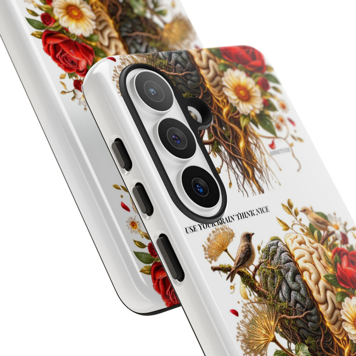 Phone Case — Floral Brain Illustration Protective Cover