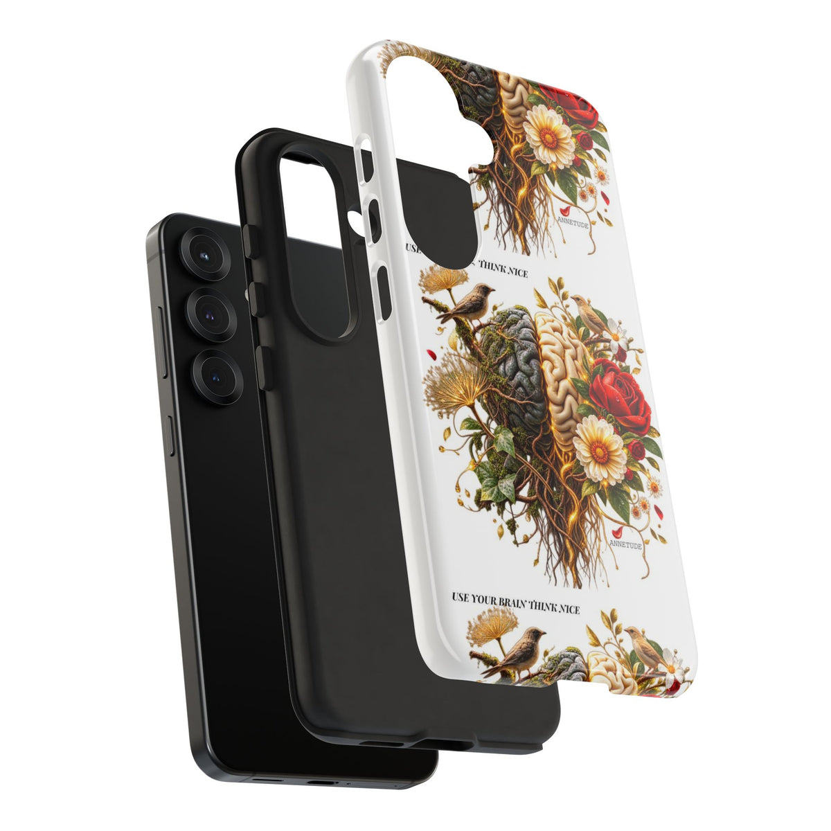 Phone Case — Floral Brain Illustration Protective Cover