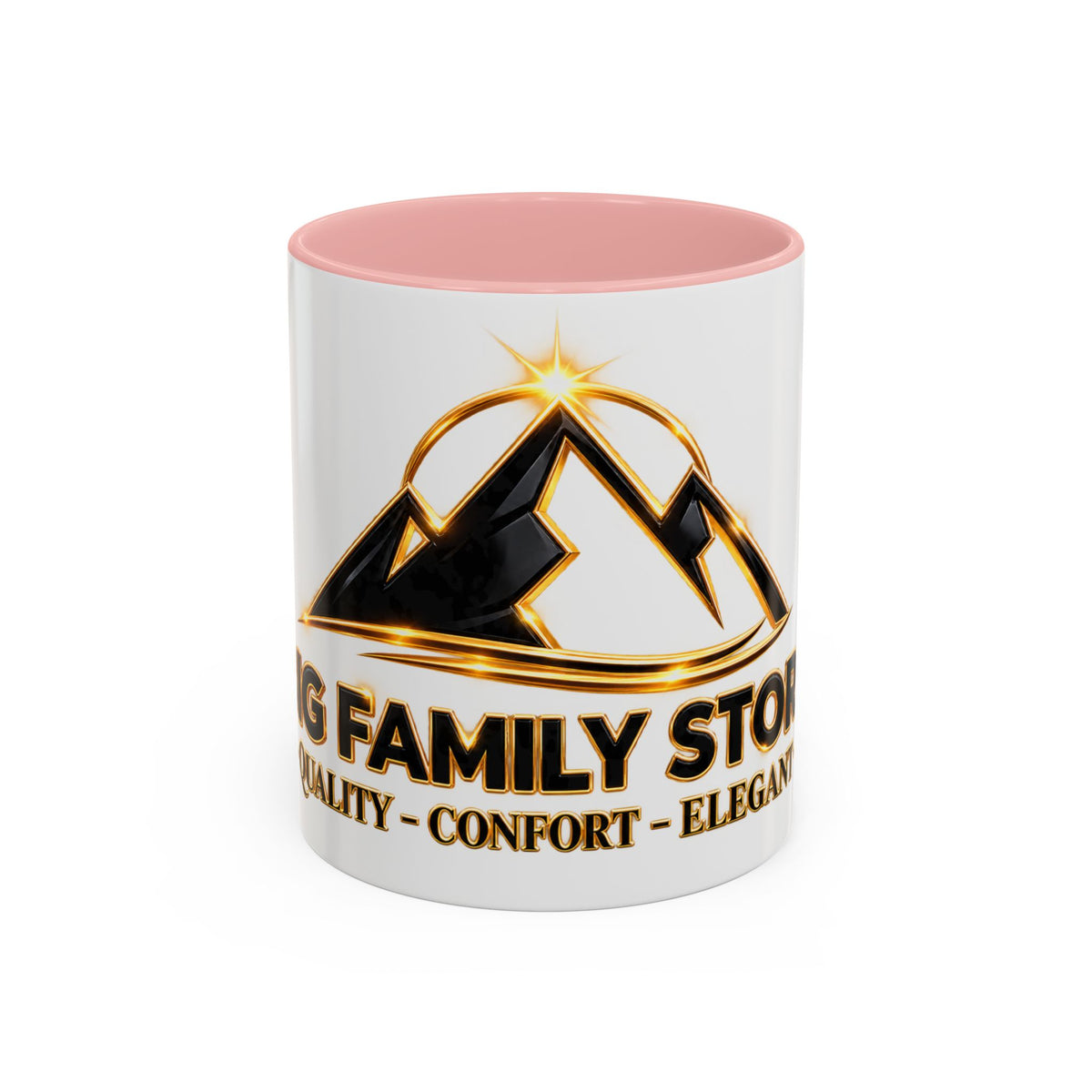 Branded Accent Coffee Mug — Elegant Mountain Logo 11/15oz