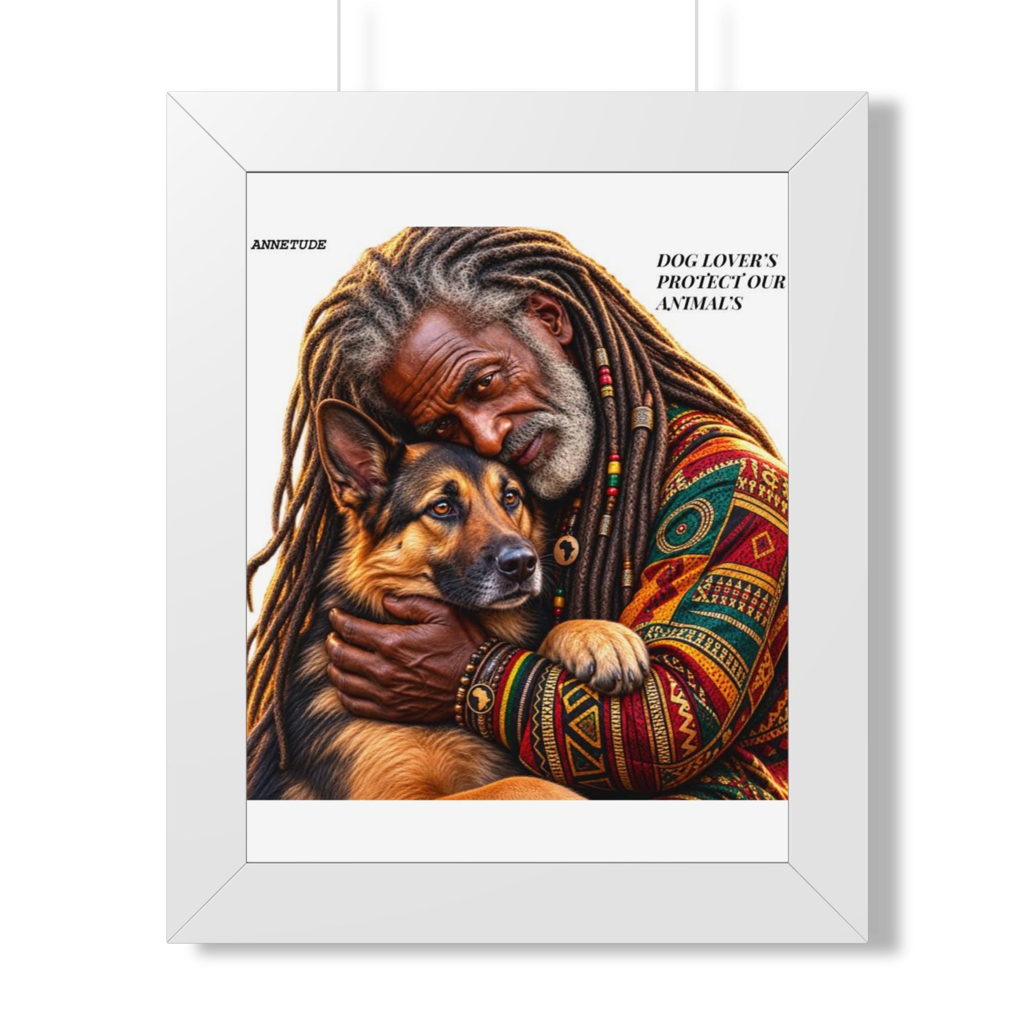 Framed Poster — 'Dog Lover’s Protect Our Animals' Portrait