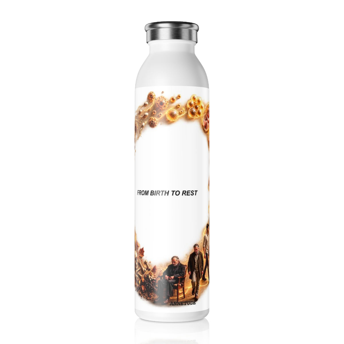 Slim Water Bottle — "From Birth to Rest" Memorial Stainless Steel Bottle