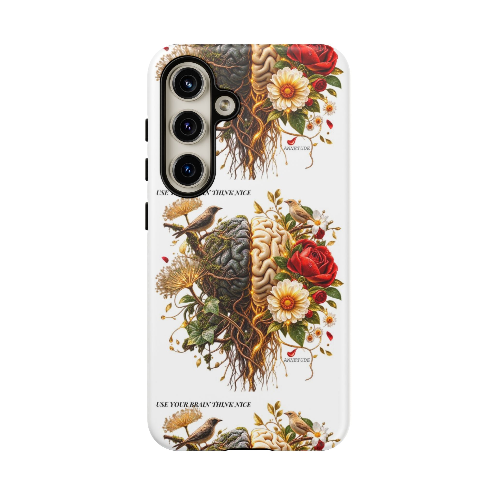 Phone Case — Floral Brain Illustration Protective Cover