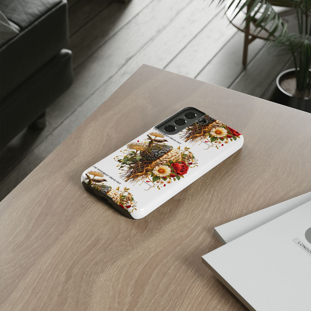 Phone Case — Floral Brain Illustration Protective Cover