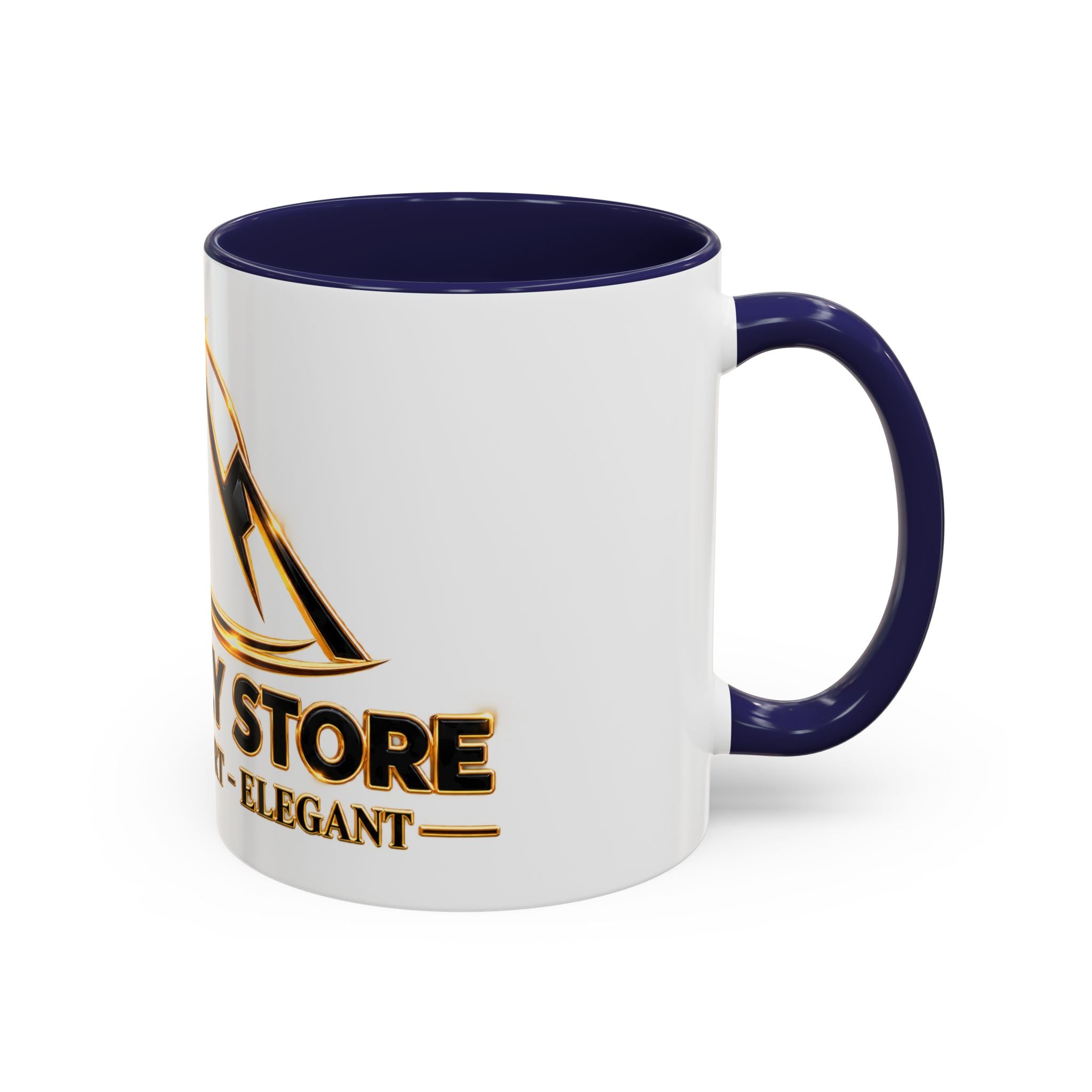 Branded Accent Coffee Mug — Elegant Mountain Logo 11/15oz
