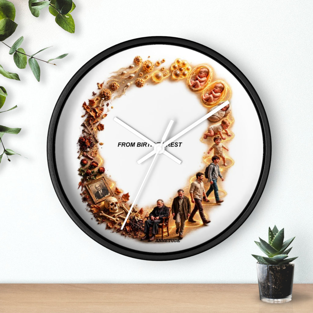 Wall Clock — 'From Birth to Rest' Time Cycle Decorative Clock