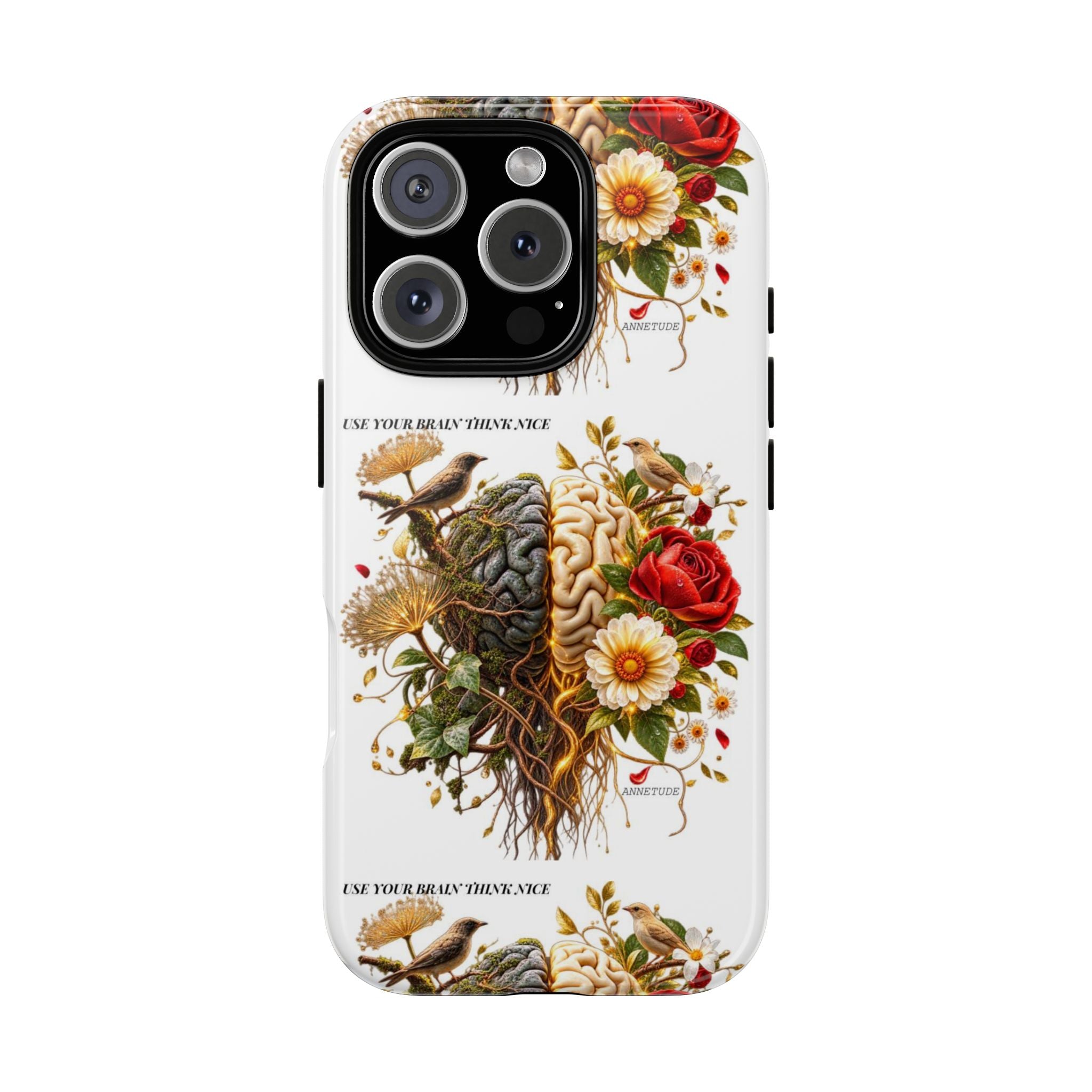 Phone Case — Floral Brain Illustration Protective Cover