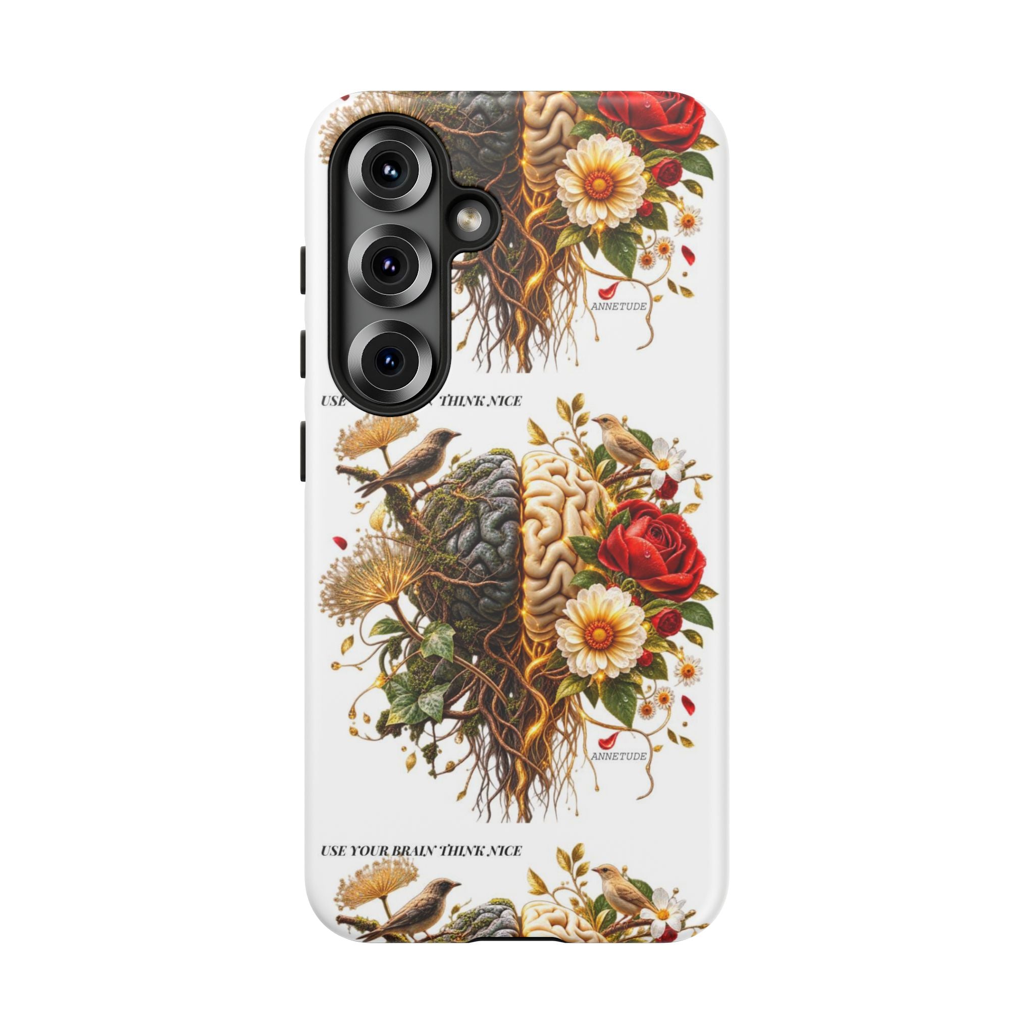 Phone Case — Floral Brain Illustration Protective Cover