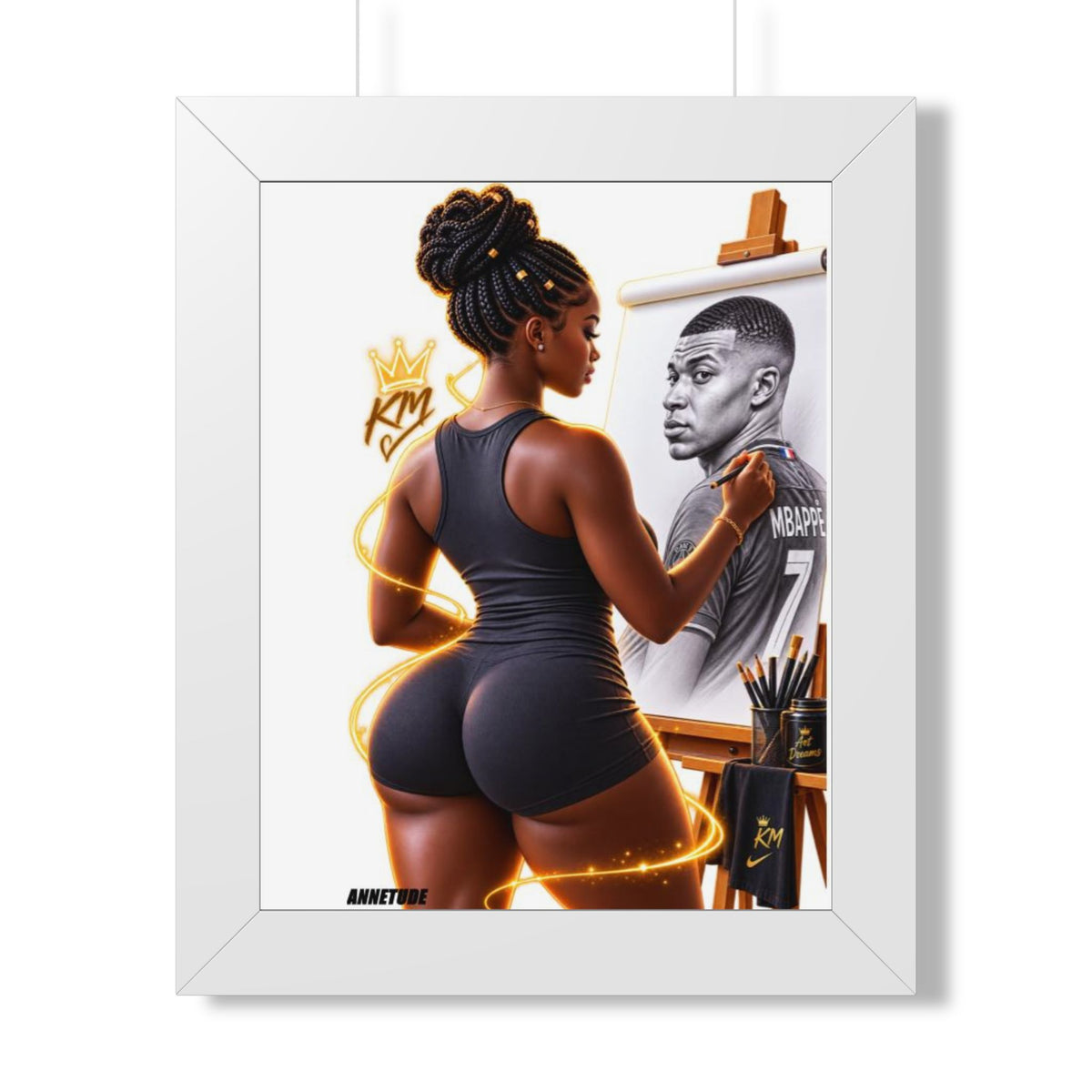 Framed Poster — 'Queen of Art' Black Woman Artist Painting Portrait