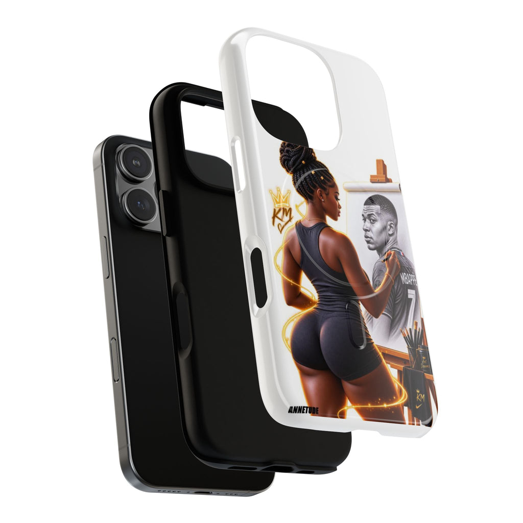 Tough Magnetic Case — Athletic Woman Painting Portrait Phone Cover (King Signature)