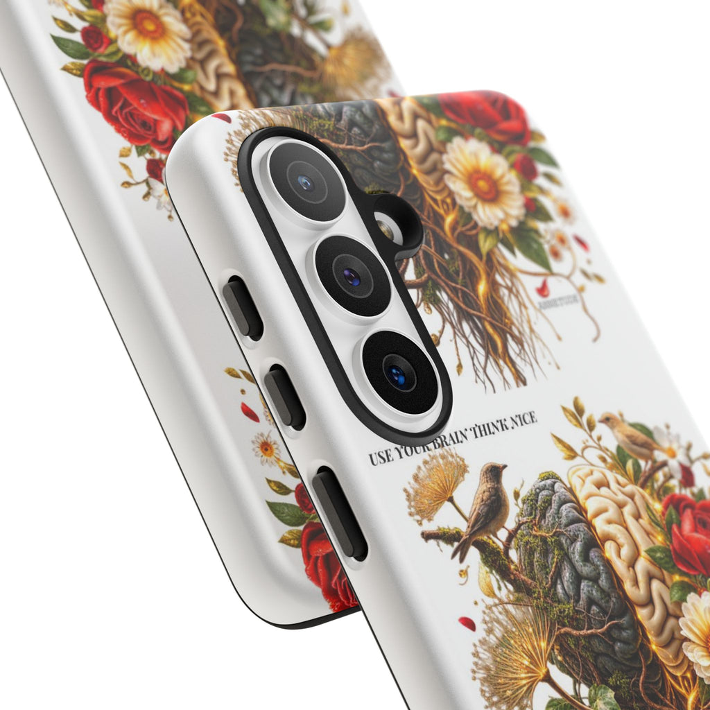 Phone Case — Floral Brain Illustration Protective Cover