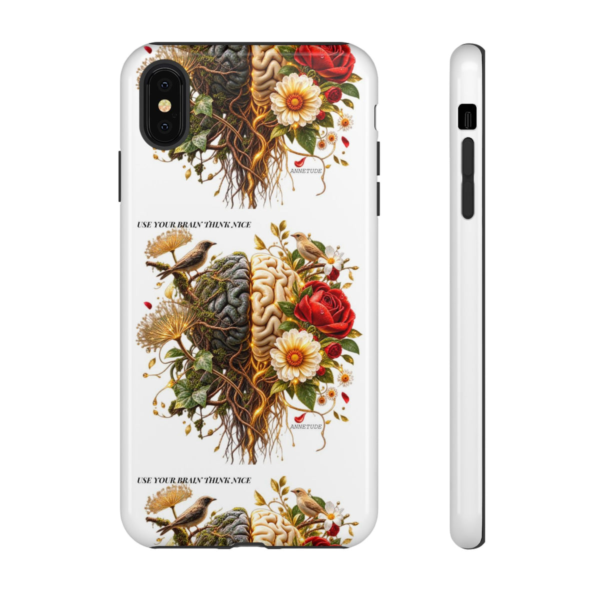 Phone Case — Floral Brain Illustration Protective Cover