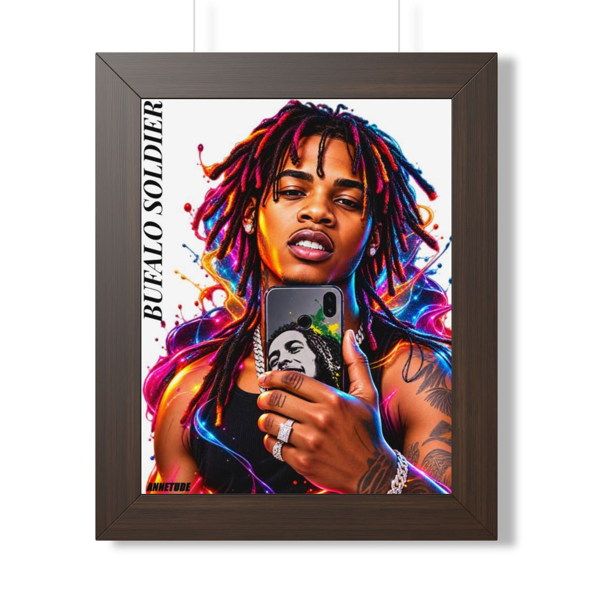 Framed Poster — 'Buffalo Soldier' Vibrant Portrait Wall Art
