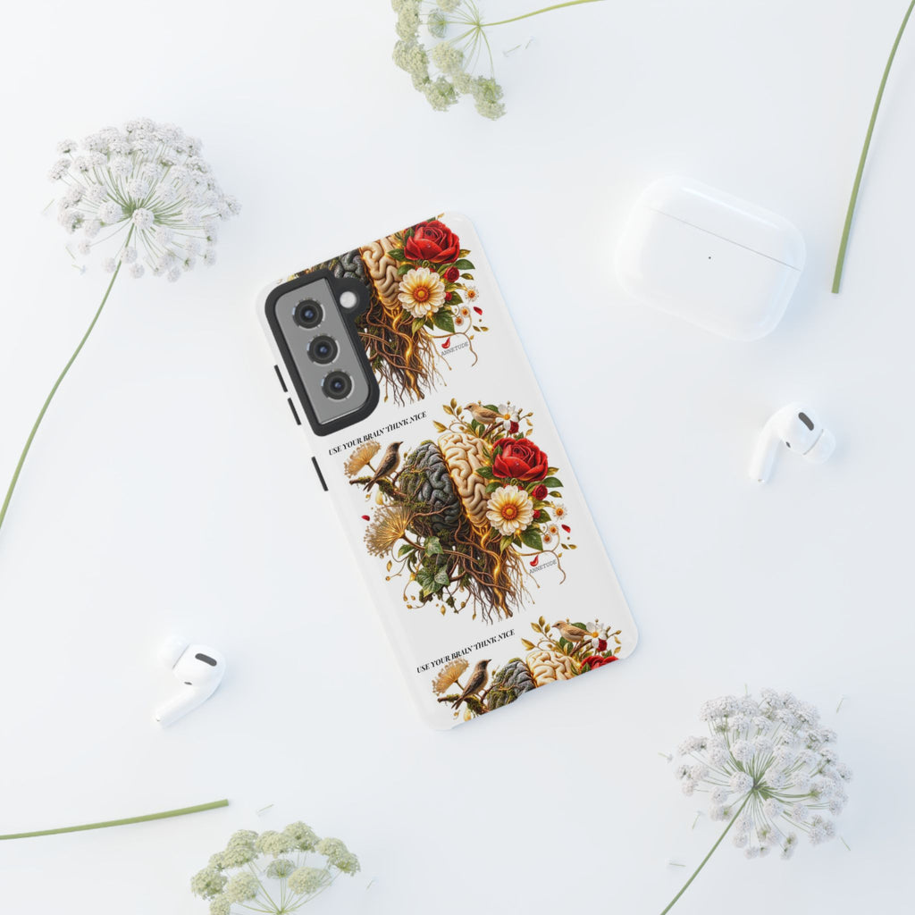 Phone Case — Floral Brain Illustration Protective Cover