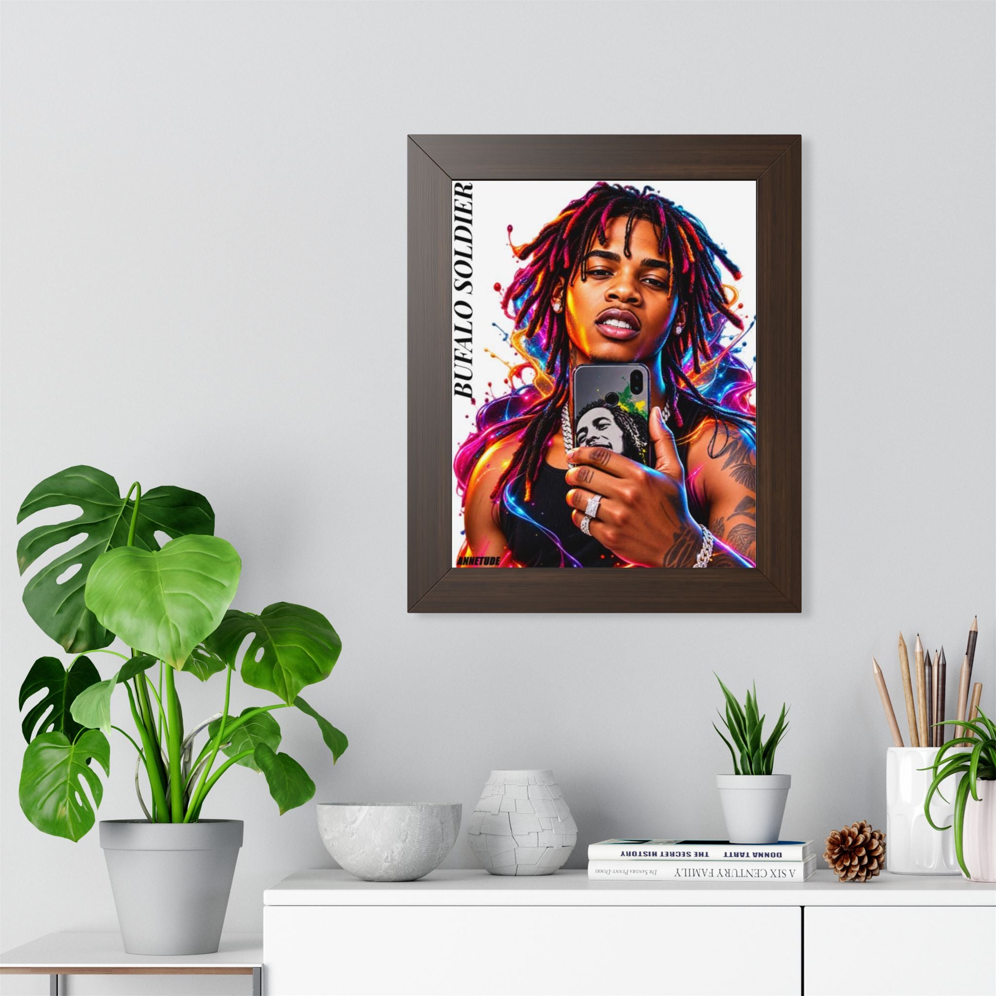 Framed Poster — 'Buffalo Soldier' Vibrant Portrait Wall Art