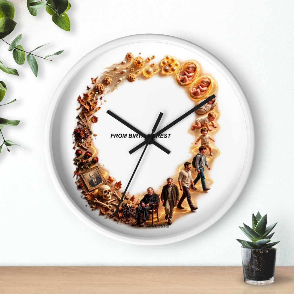 Wall Clock — 'From Birth to Rest' Time Cycle Decorative Clock