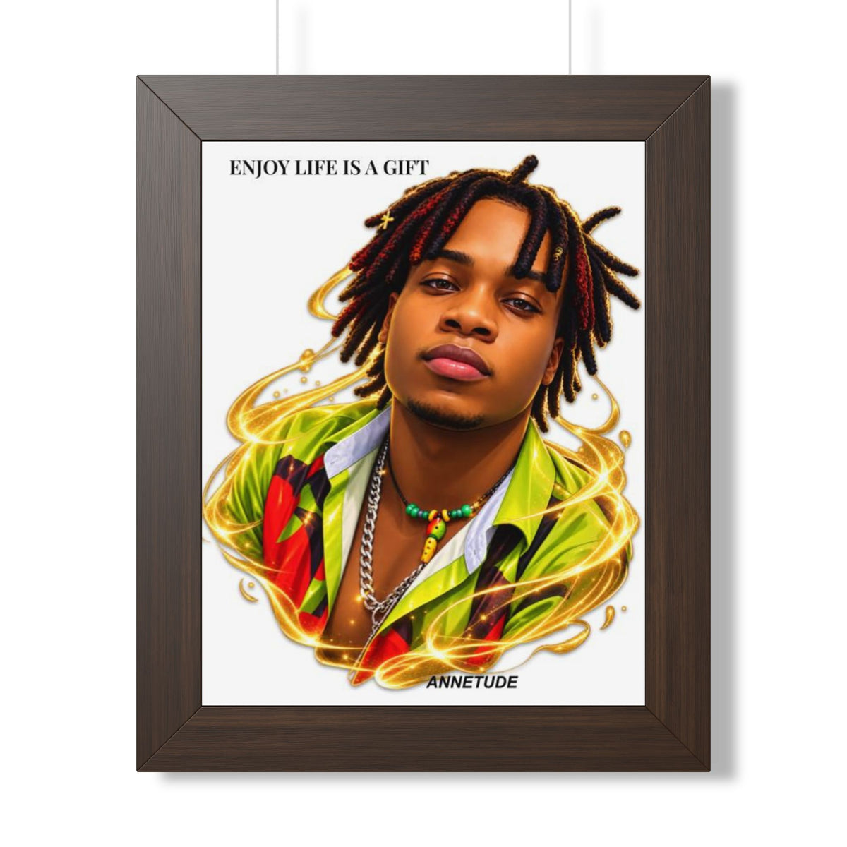 Framed Vertical Poster - "Enjoy Life Is A Gift" Portrait Art Print