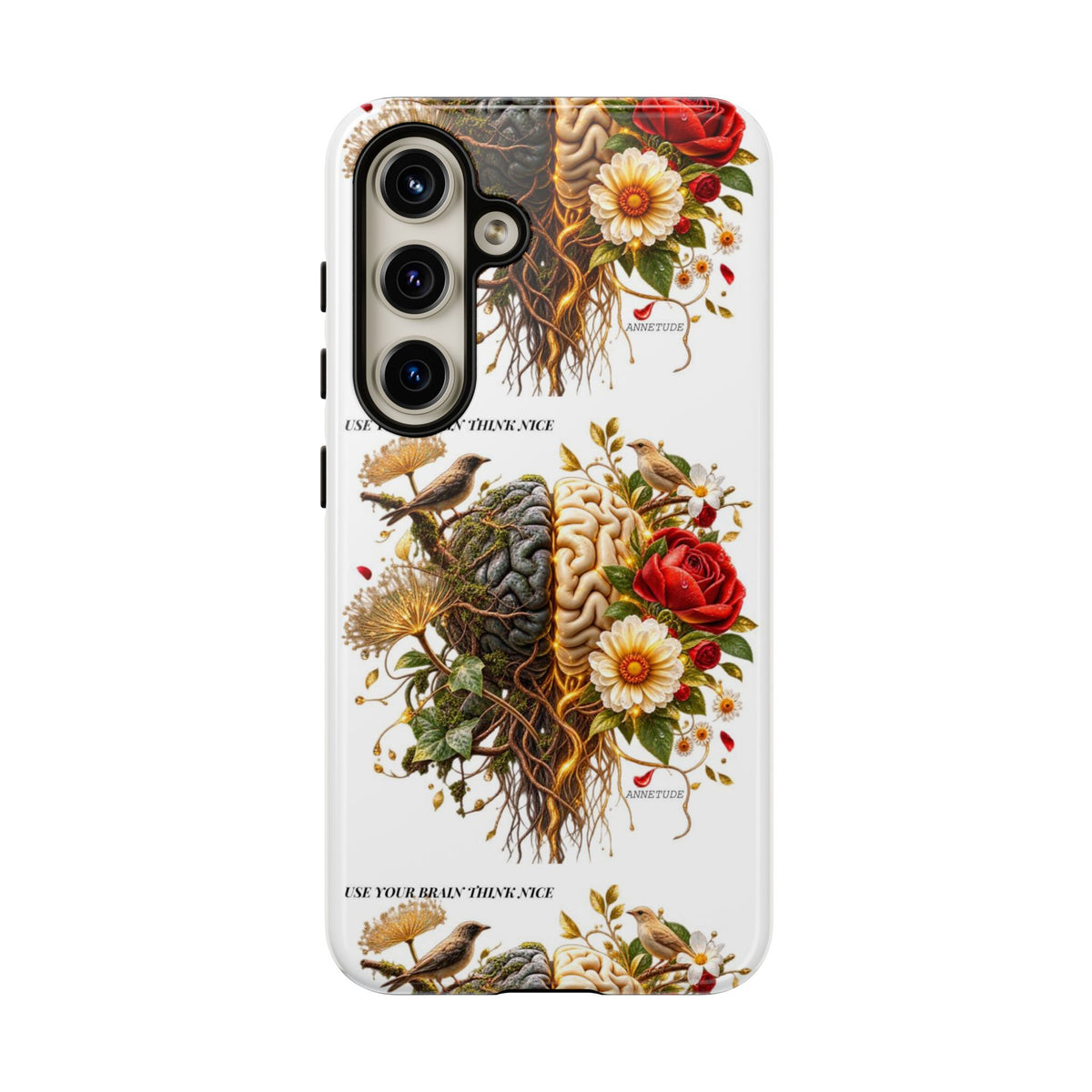 Phone Case — Floral Brain Illustration Protective Cover