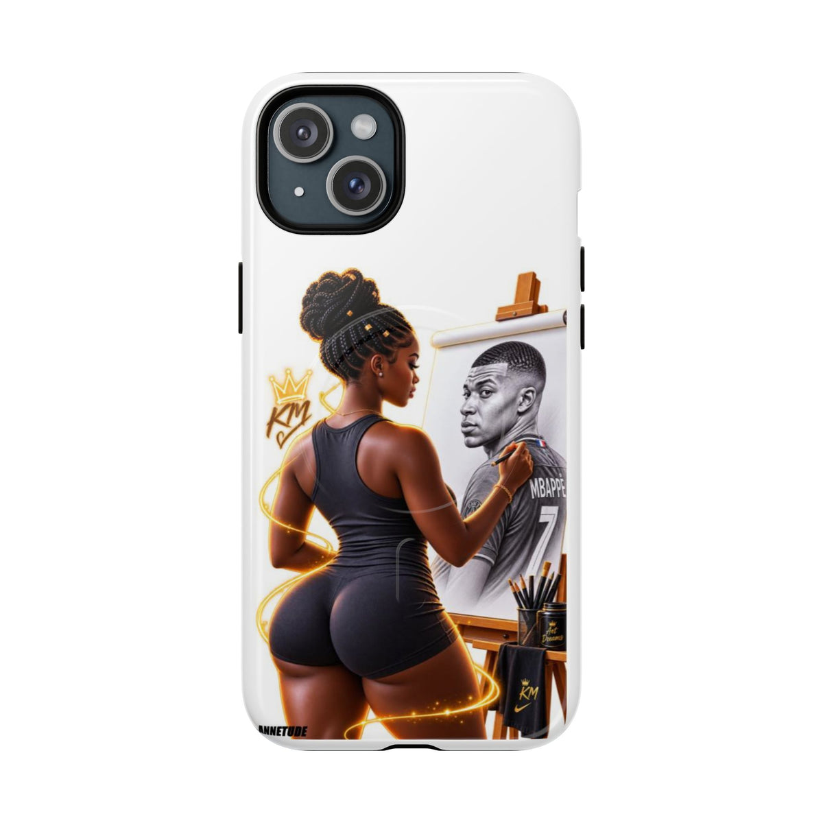Tough Magnetic Case — Athletic Woman Painting Portrait Phone Cover (King Signature)