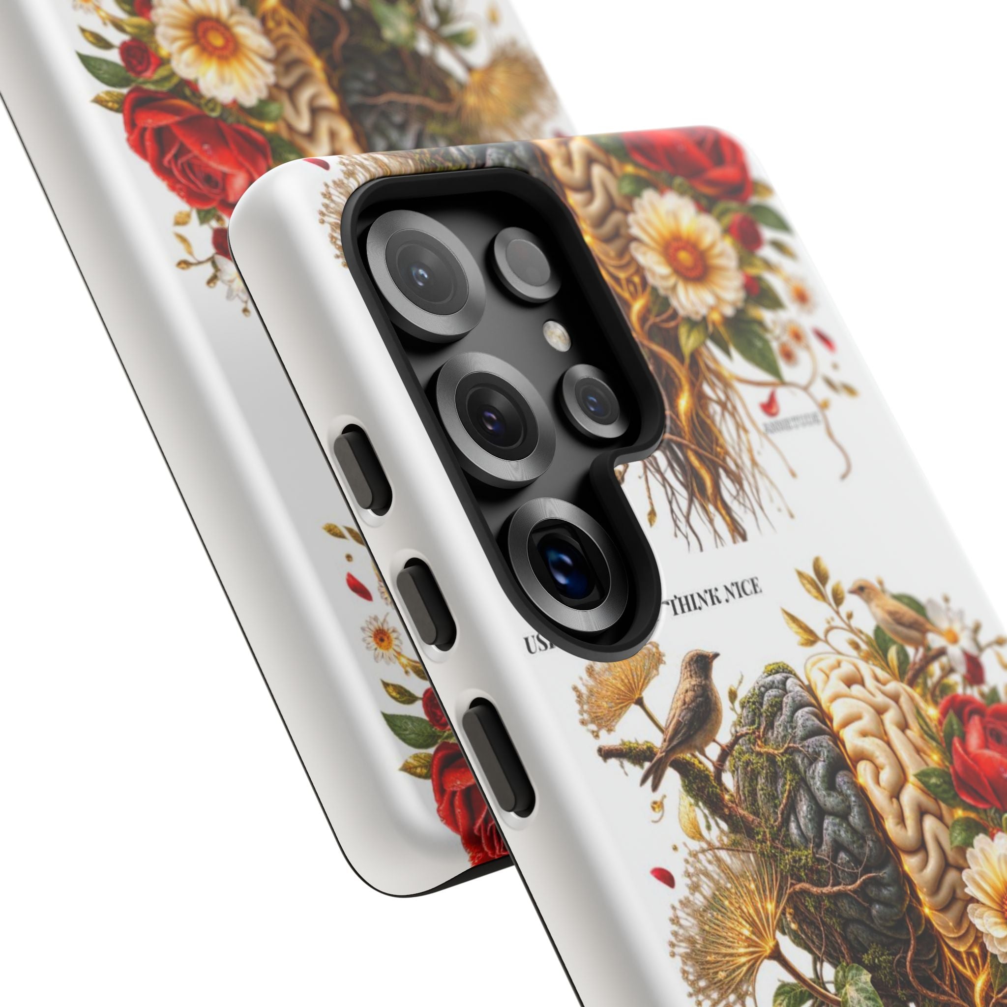 Phone Case — Floral Brain Illustration Protective Cover