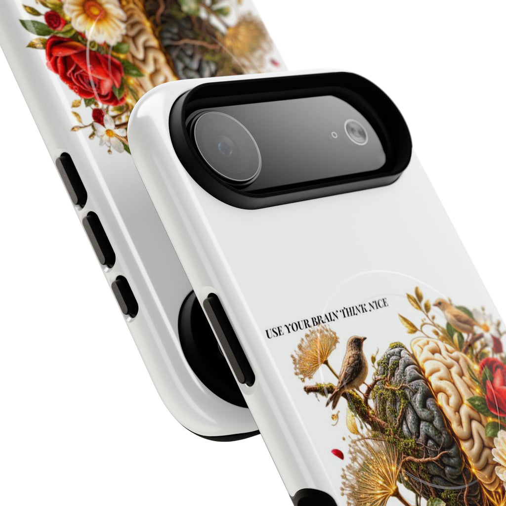 Phone Case — 'Use Your Brainy Think, Son' Floral Brain Magnetic Case